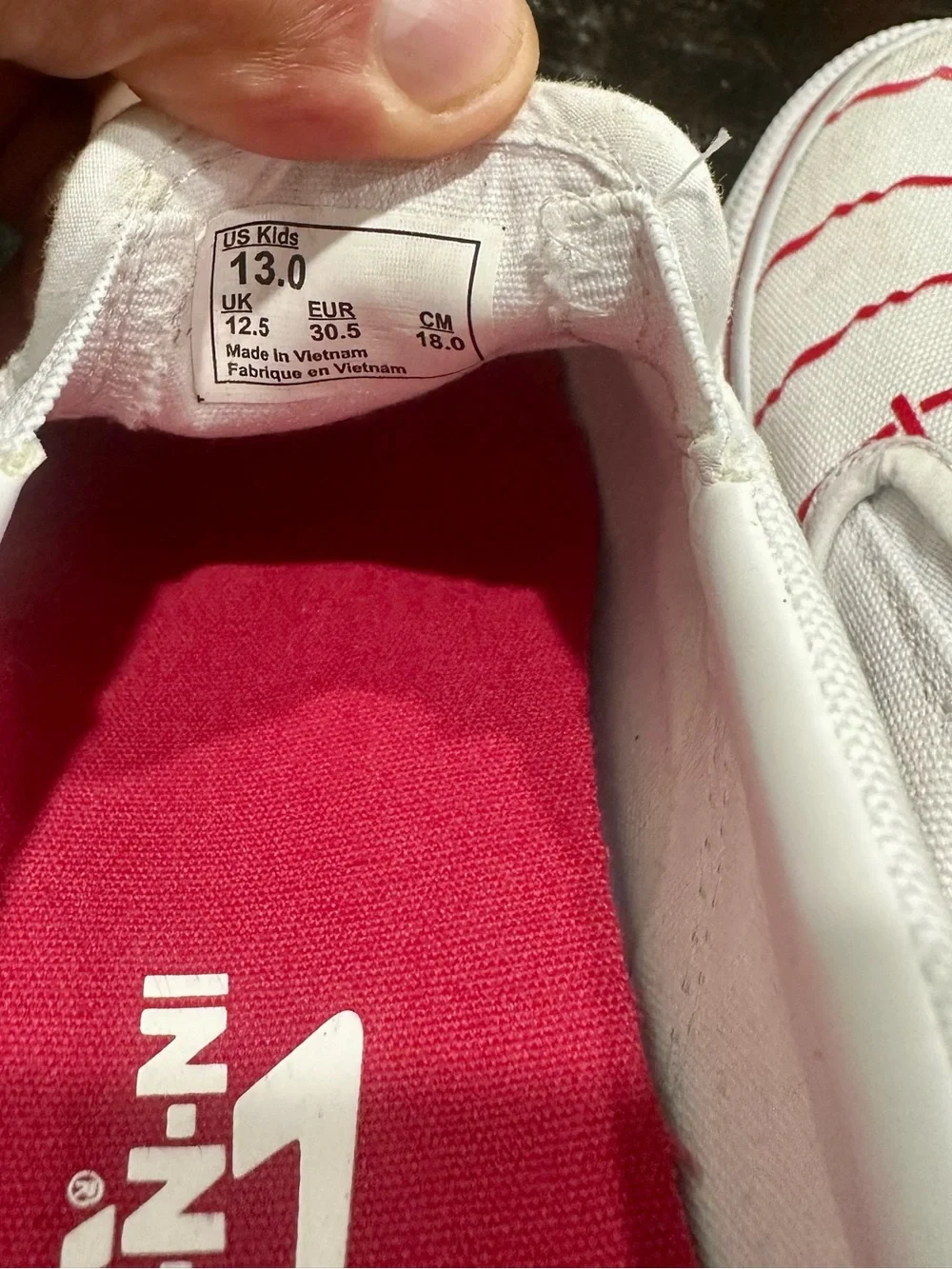 In-N-Out Burger Slip-On Shoes Kids Size 13 White Red Palm Tree Canvas Sneakers